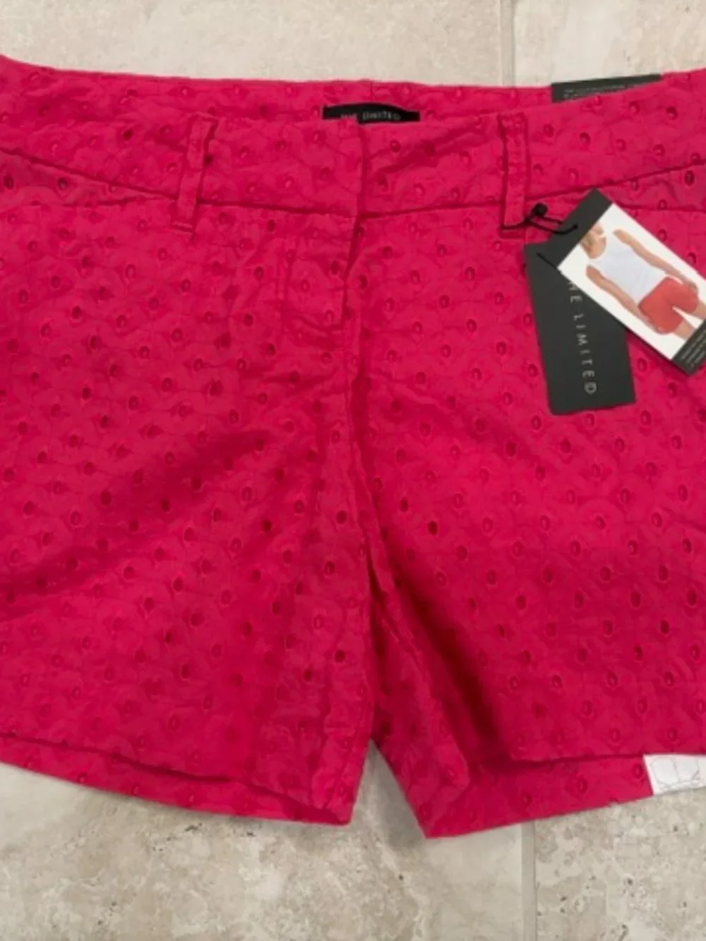 NWT Womens THE LIMITED Hot Pink Eyelet Tailored Shorts Sz 4 ElleWoods Barbiecore